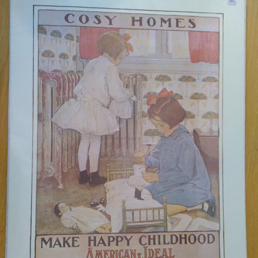 DS Vintage American Radiatiors Jessie Wilcox Smith Advertisement Poster Litho